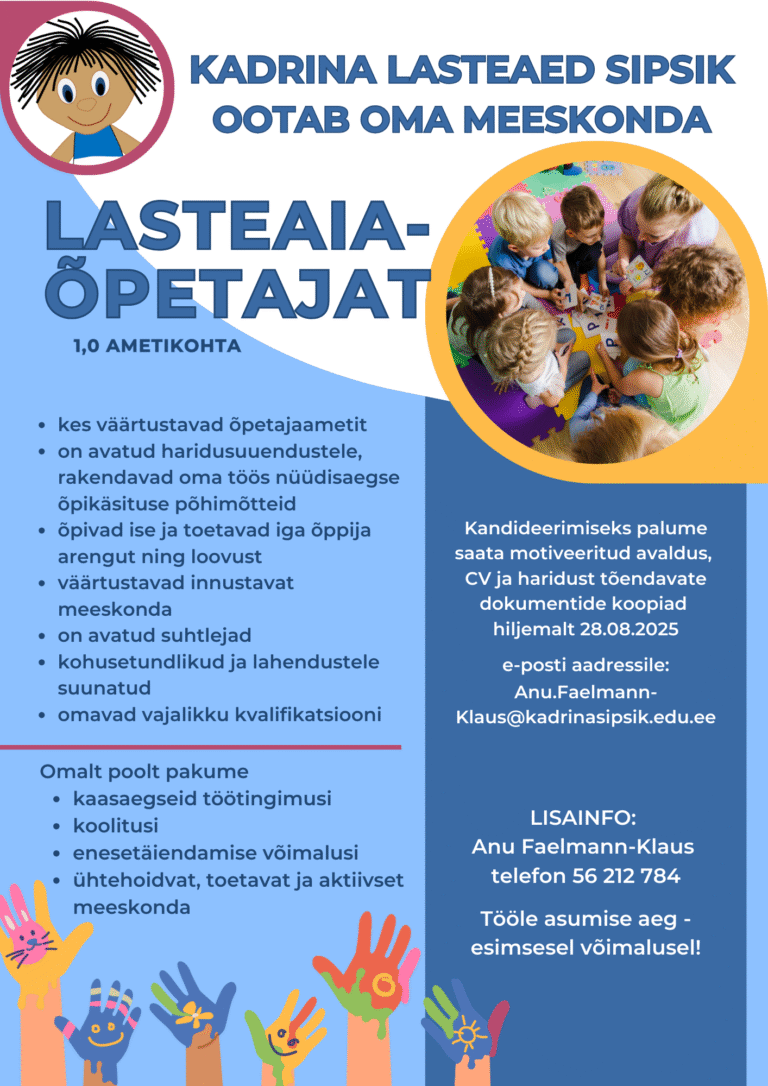 Sipsik otsib õpetajat!